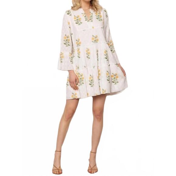 NEW KNIT & LOUNGE floral embroidered mini dress in white - Picture 5 of 5
